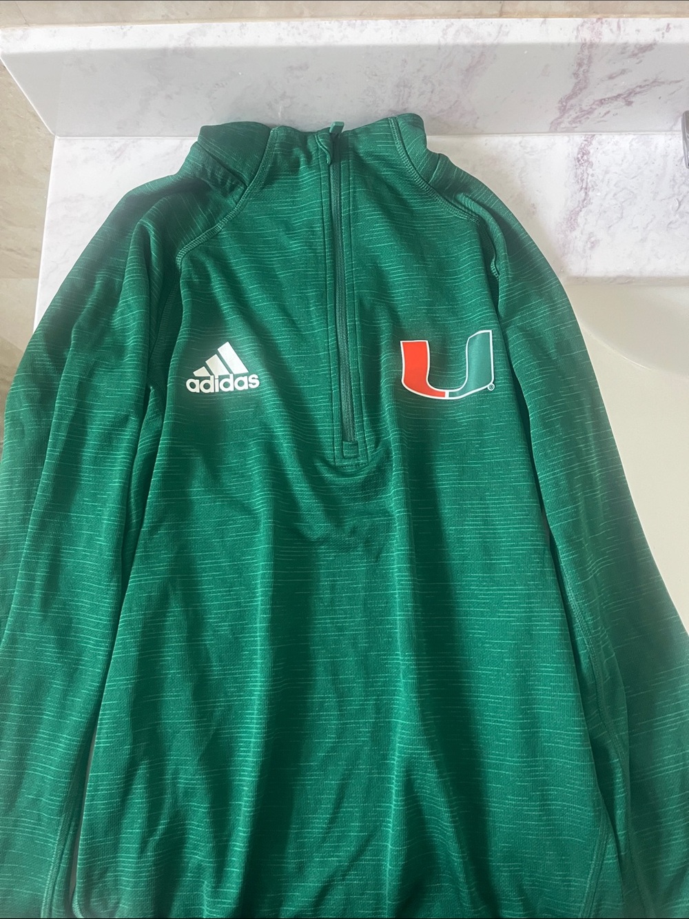 adidas Green Miami U Logo Half-Zip Performance Pullover